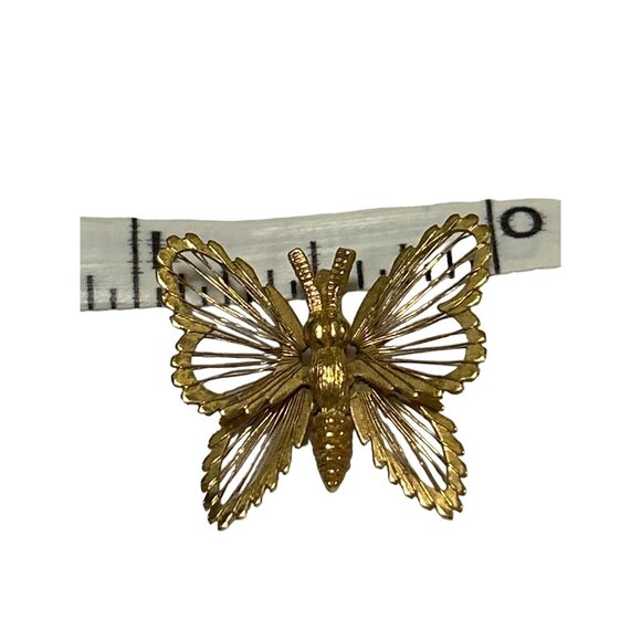 Vintage Monet Gold-Tone Butterfly Pendant - Picture 5 of 5